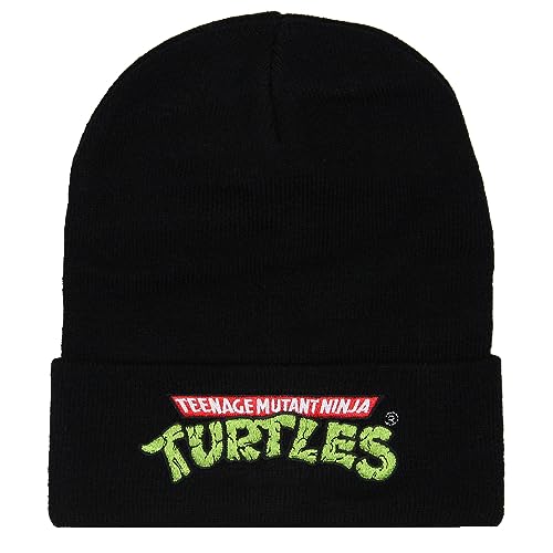 Teenage Mutant Ninja Turtles Hat Beanie Embroidered Classic Logo Knit Beanie Cap Black
