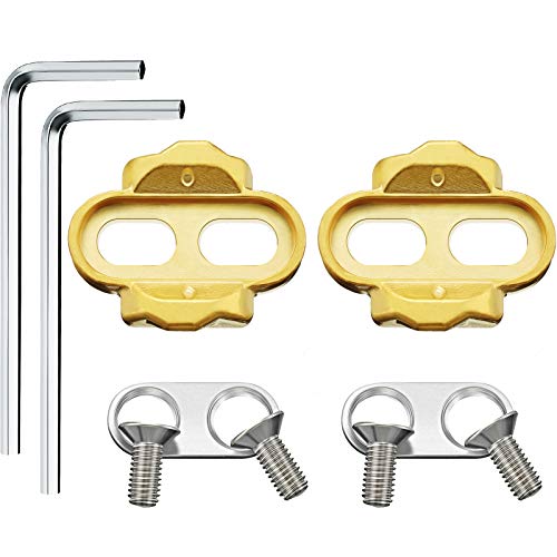 Mudder 2 Pieces Bike Cleats Bicycle Cleats Pedal Cleats and 2 Pieces Hexagonal Wrench for Eggbeater, Candy, Smarty, Mallet Pedals