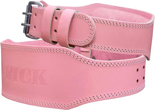 Jaffick Weight Lifting Belt For Ladies (4' Wide) - 100% Leather Gym Belts Lower Waist Back Support For Women Men Fitness Squat Deadlift Heavy Duty Cross Training Gym Powerlifting Workout