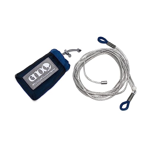 ENO Microtune Structural Ridgeline - Camping Hammock Travel Essentials - Hammock Cord for Preset Lay - Compatible with 1 to 2 Person Portable Hammocks - Sapphire/Grey