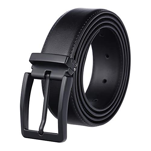 Weifert Men's Dress Belt Black Leather Belts for Jeans (32-34, Black2)
