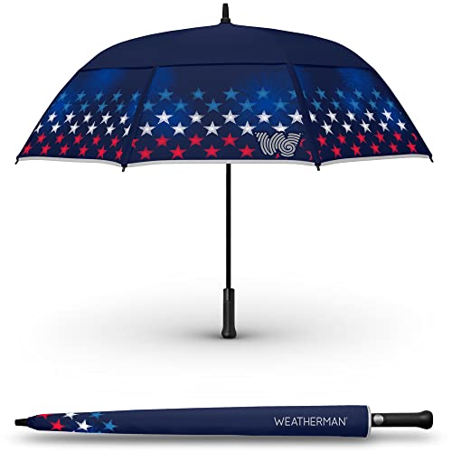 Weatherman Umbrella - Folds of Honor - Stick Umbrella - Windproof Umbrella Resists Up to 55 MPH Winds - Celebration…