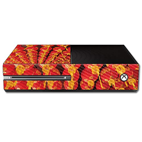 MightySkins Carbon Fiber Skin for Microsoft Xbox One - Chinese Lanterns | Protective, Durable Textured Carbon Fiber Finish | Easy to Apply, Remove, and Change Styles | Made in The USA
