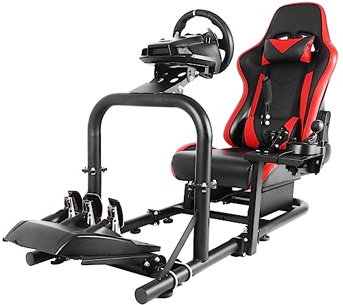 Anman Pro Adjustable Driving Racing Simulator Cockpit With Chair Fits for Logitech g27 g29 g920 g923 Thrustmaster T300RS TX FANTEC T3PA TGT Wheel&Pedals& Not Included