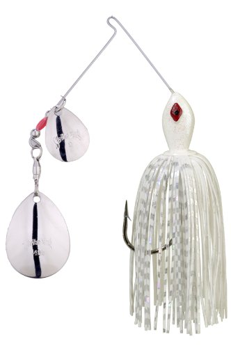 Strike King (PP38CC-204S) Premier Promodel Spinnerbait Fishing Lure, 204 - White, 3/8 oz, Premier Vibra-Max Wire