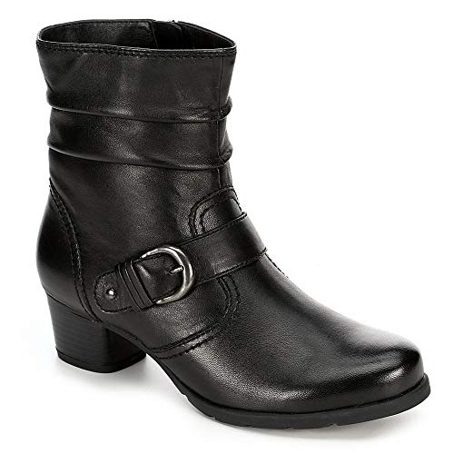 Medicus Womens Selina Leather Slouch Ankle Boot Shoes, Black, US 7