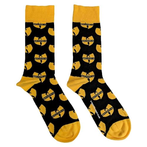 Rock Off officially licensed products Wu-Tang Clan Ankle Socks Logo Repeat Official Mens Black (Uk Size 7-11) Size UK Size 7-11