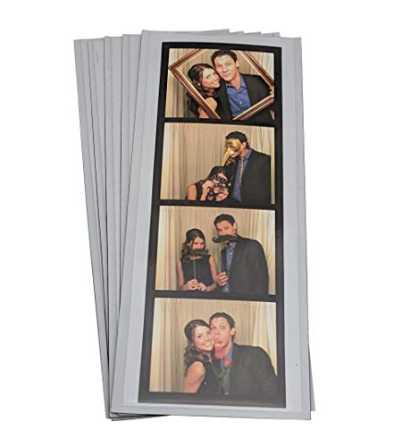 Photo Booth Nook - 50 Pack - Flexible Magnetic Picture Strip Holder - Vinyl Photobooth Strip Frames - Crystal Clear Surface, Lightweight, Shatterproof Material - Ideas for Party Favors -2 x 6” Inch