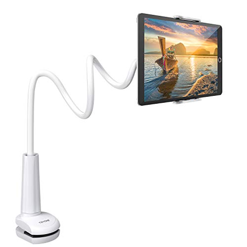 Tryone Gooseneck Tablet Holder Stand for Bed Adjustable Flexible Arm Tablets Mount Clamp on Table Compatible with iPad Air Mini | Galaxy Tabs | Kindle Fire | Switch or Other 4.7-10.5' Devices