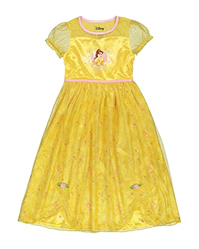 Disney Girls' Princess Fantasy Gown Nightgown, BELLE SHINES 3, 6