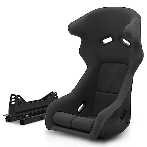 MoNiBloom 40-Inch Universal Bucket Style Simulator Racing Seat with Adjustable Double Sliders Black