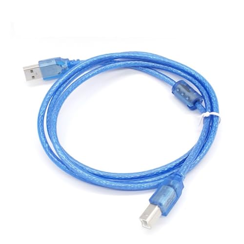 Cable USB 2.0 Printer Cable USB 2.0 Type A Male to Type B Male Foil+Braided Shielding Transparent Blue 0.3M 0.5M 1.5m 2m 3m 5m 10m (Size : 0.3m)