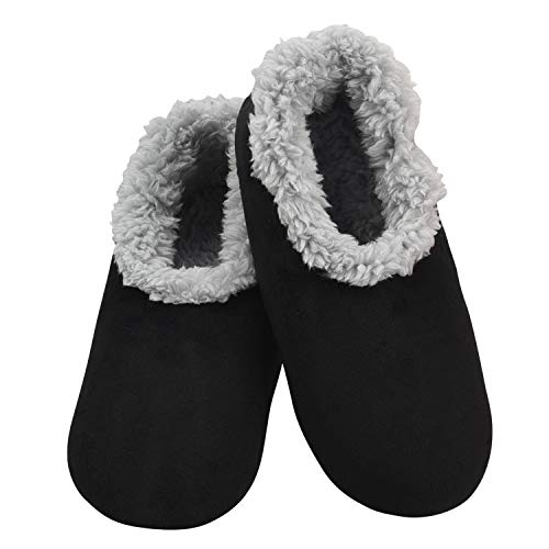 Snoozies Slippers for Women - House Slippers for Women - Super Soft Plush - Black - Large
