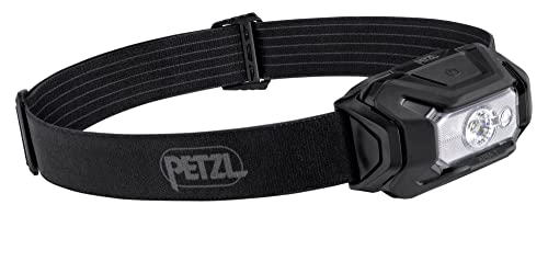 PETZL ARIA 1 RGB, Compact, Durable, Waterproof headlamp with White, red, Green and Blue Modes, 350 lumens, Black