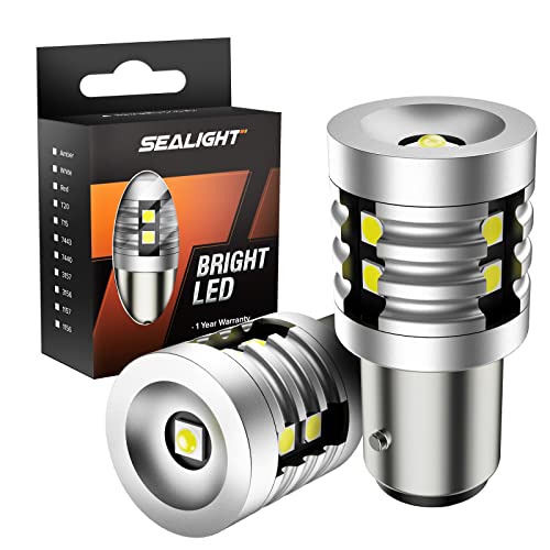SEALIGHT 1157 Reverse Light Bulbs, Led Bulb Xenon White, 9W 1000 Lumens 6500K Super Bright 2357 7528 2057 Bulbs For Backup Light, DRL Light And Brake Light, No Hyper Flash (Upgraded, Pack of 2)