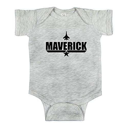 Maverick Baby Clothes Romper with Jet Plane from Movie 6 Month Grey