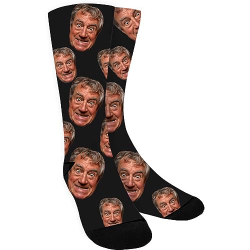 AsBestForGF Custom Socks With Photo, Personalized Face Socks With Picture, Customized Socks Gift For Father Mother Christmas (One Face-Black)