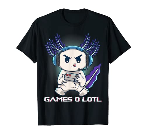 Axolotl Playing Console Video Games Gamesolotl Gaming T-Shirt