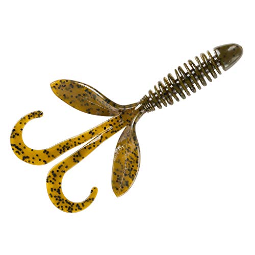 Yum Lures YWHG308 Wooly Hawgtail Fishing Bait, Green Pumpkin, 4.5'