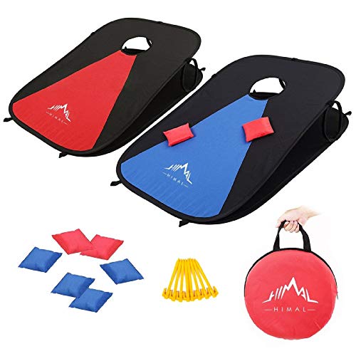 Himal Collapsible Portable Corn Hole Boards with 8 Cornhole Bean Bags (3 x 2-feet)