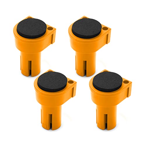 POWERTEC 71188 Deluxe Bench Dog | 4 Pack | Non Marring Durable Nylon| with Grommet Bench Brake Inserts Made of Premium Nonslip EVA| for 3/4' Dog Holes | A Woodworking Shop Essential (Color May Vary)