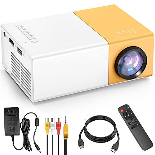 Projector,Meer Mini Projector,Portable Movie Projector,Neat Home Projector,Compatible with iPhone,Android,Windows,Firestick,PS5,Laptop,Tablet,Provide HDMI,USB,Earphone,AV Port and Remote Controller