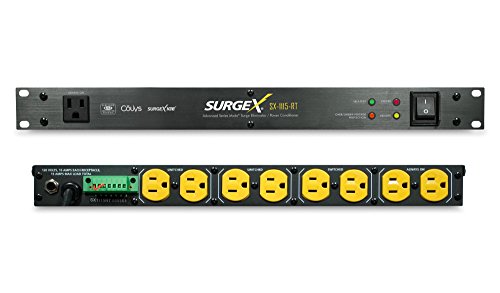 SurgeX SX-1115-RT Rack Mount Surge Eliminator - Surge Protector/Power Conditioner for Audio, Video, Security & IT - 120 Volt/15 Amp, 1U