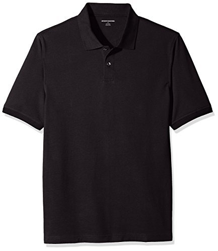 Amazon Essentials Men's Regular-Fit Cotton Pique Polo Shirt (Available in Big & Tall), Black, X-Large