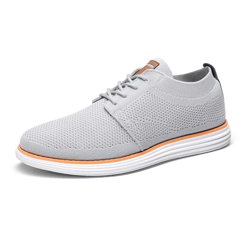 Bruno Marc Mens Mesh Sneakers Oxfords Lace-Up Lightweight Casual Walking Shoes, Grey - 10.5(Grand-01)