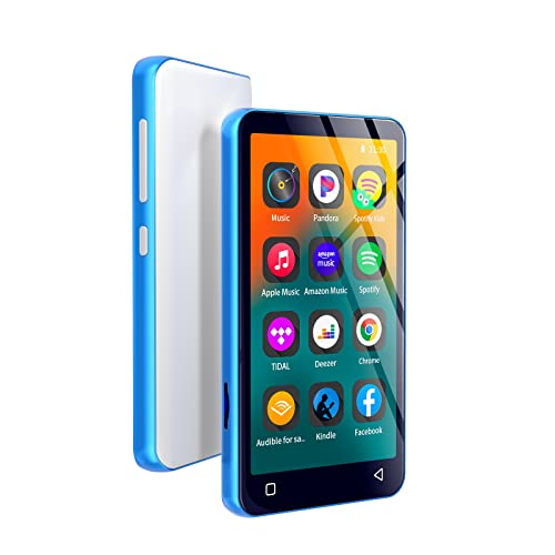MP3 Player with Bluetooth and WiFi,MP3 Player with Spotify,Spotify Kids,Audible,Pandora,Amazon Music,4' Music Player MP4 Up to 1TB(80GB,Blue_White)