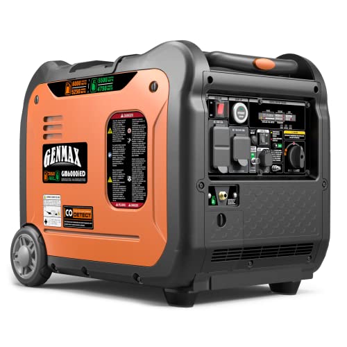 GENMAX Portable Inverter Generator, 6000W Super Quiet Dual Fuel Portable Engine with Remote/Electric Start, Ultra Lightweight for Backup Home Use & Camping Travel Outdoor .EPA Compliant(GM6000iED)
