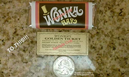 Wonkamania Snack sized Willy Wonka chocolate bar wrappers & Golden Tickets