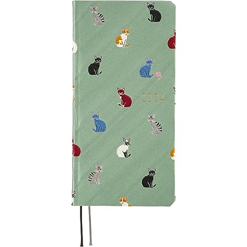 Hobonichi Techo Weeks [English/Tall and Slim Size/January 2024 Start] Bow & Tie: Cats & Me