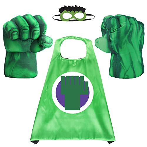 Toydaze Superhero Hands for Kids Parent-Child Interactive Toy Hands Children's Plush Superhero Toys (Bright Green)