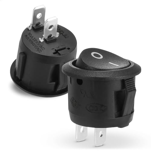 2Pcs Marine Switch Panel Waterproof - Light Switches for Car Truck Lights Switch Rocker Switches Round Rocker Switch 12v A/250v 10a/125v Round Rocker Switch - Car Switch on Off Toggle Switch Panel