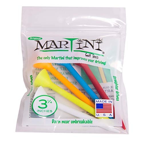 ProActive Sports Martini Golf 3-1/4' Durable Plastic Tees 5-Pack (Assorted Colors)