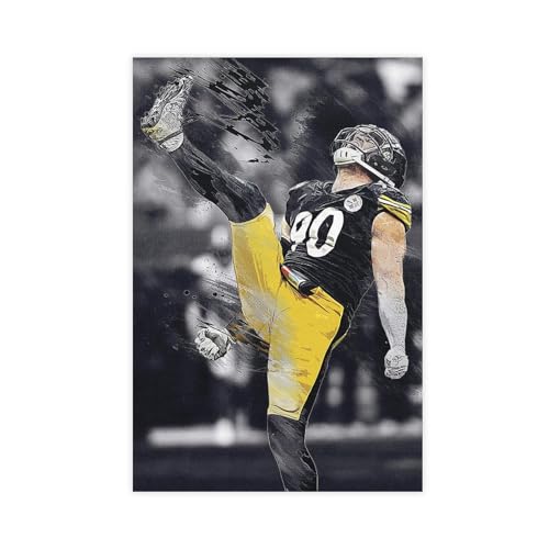 loneium TJ Watt Poster Sports Celebrity Poster 2 Canvas Bedroom Decor Sports Landscape Office Room Decor Gift Unframe:12x18inch(30x45cm)