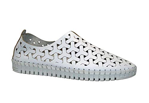 Eric Michael inez Women's Sandal (WHITE LEA, EU 38/ US 7-7.5)