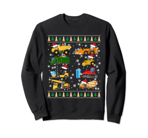 Construction Excavator Truck Santa Ugly Sweater Christmas Sweatshirt