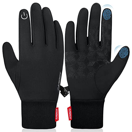 anqier Winter Gloves,Newest Windproof Warm Touchscreen Gloves Men Women for Cycling Running Outdoor Activities