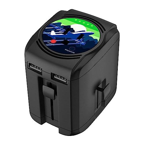 2000W Voltage Converter Adapter Combo Power Converter 220V to 110V for Hair Dryer Curling Iron Straightener, All-in-one US to UK Europe Australia International Adapter with 2 USB Ports, Nexoephy