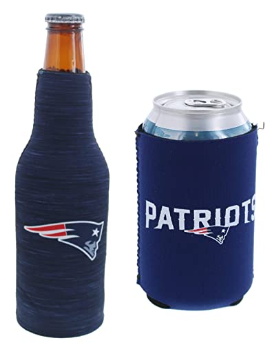 Football Can & Bottle Holder Insulator Beverage Huggie Cooler (New England (Patriots) - Navy)