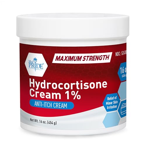 Medpride 1% Hydrocortisone Cream - Maximum Strength Itch Relief for Mosquito Bites, Eczema, Dermatitis - 16 oz