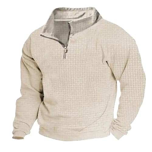 Lightning Clearance DealMens Usa Flag Tactical Sweatshirt Quarter Zip Pockets Waffle Hooded Long Sleeve Hoodies Causal Gift Sports Pullover