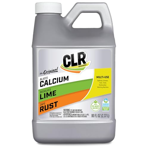 CLR Calcium, Lime & Rust Remover, Blasts Calcium, Dissolves Lime Deposits, Zaps Stubborn Rust Stains and Hard Water Deposits, 80 Ounce Bottle