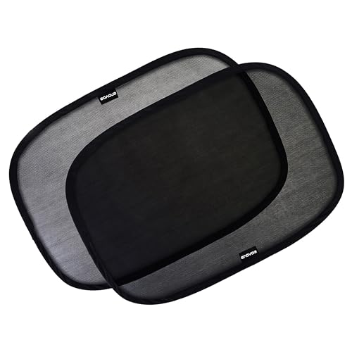 Enovoe Car Window Shades for Baby (2 Pack) - 21'x14' Sun Shade Blocker, Cling - Glare Shield and UV Rays Protection for Your Child - Side Window Screens for SUV- Mesh Window Shades for car Baby