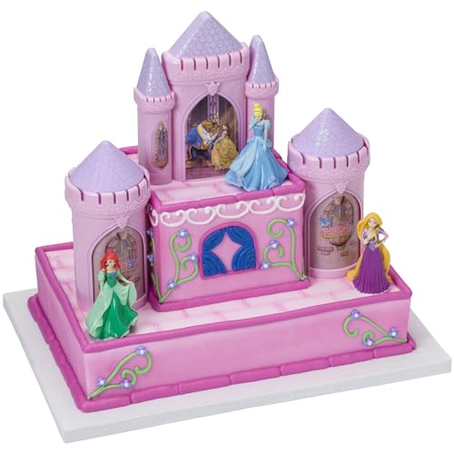 DECOPAC Disney Princess Happily Ever After Signature DecoSet Cake Topper, 4.8' L x 2.5' W x 6' H, Pink