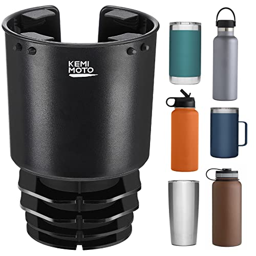 KEMIMOTO Cup Holder Expander for Car Compatible with Hydro Flask 32/40oz, Yeti 24/30/36oz, Other Bottles in 18-40oz, Large Cup Holder Adapter Fits for Universal Automotive, Golf Cart, RV, Truck, UTV