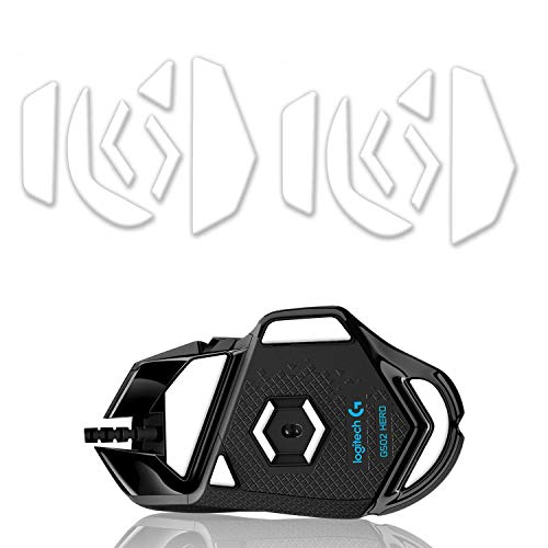2 Sets Hyperslides Rounded Curved Edges Mouse Feet, Skates for Logitech G502 Hero, Proteus Spectrum RGB Gaming Mouse Feet Replacement(0.8mm, Smooth Glide, Pure White PTFE) Pro Performance Upgrade