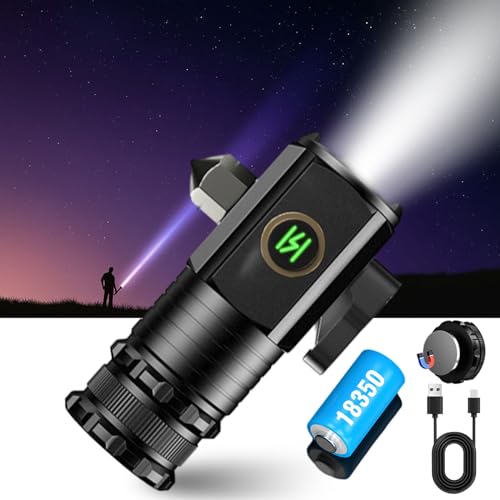 SIRDIKA Three-Eyed Monster Mini Flash Super Power Thumb Flashlight, Super Bright Pocket Light 5/6 Lighting Modes USB-C Rechargeable Flashlight Tail Magnet for Outdoor and Emergency (F-350-plus)